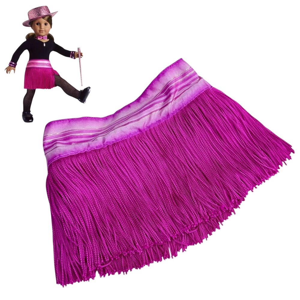 American Girl Marisol Fringe Skirt Tap Outfit Dance Accessory Pink Flapper Dress